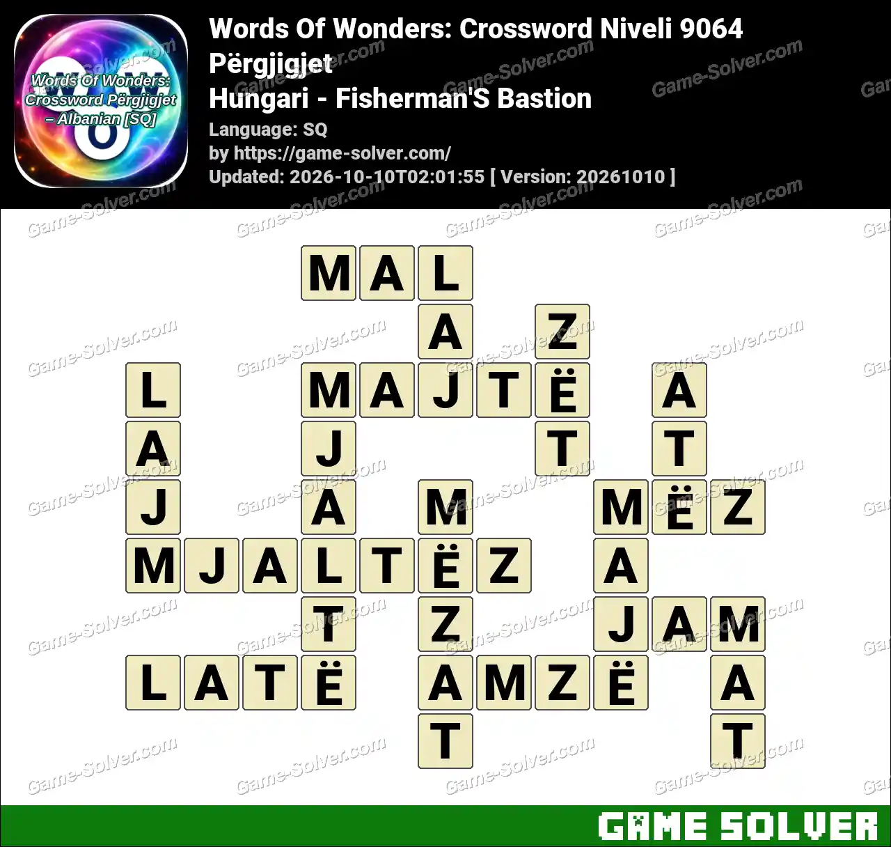 Words Of Wonders: Crossword Niveli 9064 Përgjigjet – Hungari – Fisherman’S Bastion